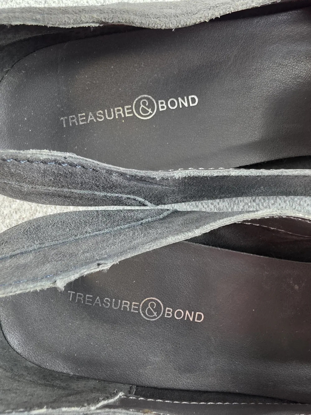 Treasure & Bond Grey Suede Pointed Toe Slip-On Flats Loafers Wmn's 10